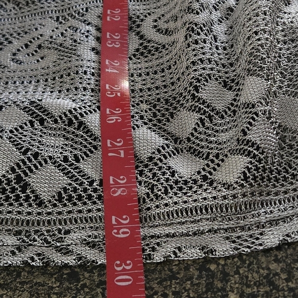 Vtg Y2K AGB Byer California Women's L Silver Lace Overlay Top w/ Black Tank USA - Picture 13 of 15